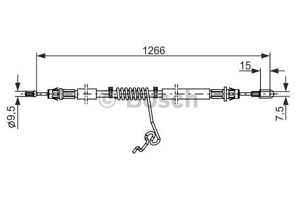 Parking brake cable, right Bosch 1 987 482 281