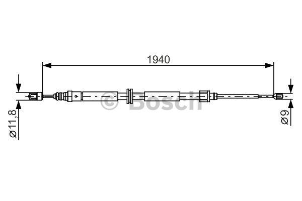 Handbrake cable Bosch 1 987 482 325