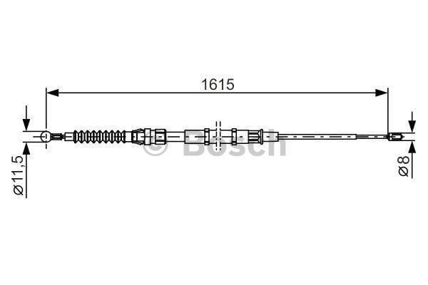 Handbrake cable Bosch 1 987 482 328