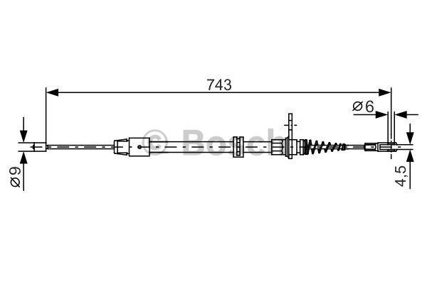 Handbrake cable Bosch 1 987 482 329