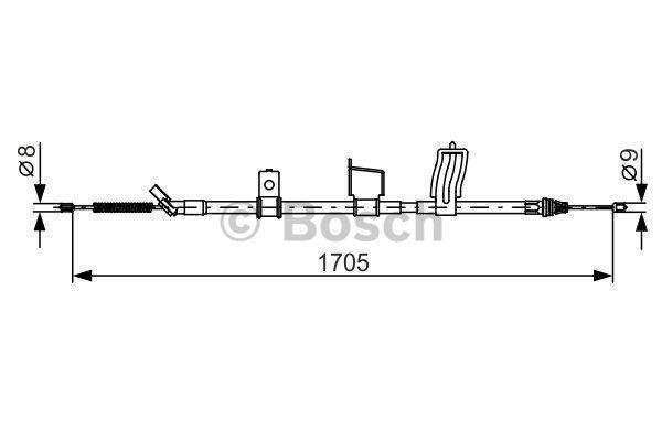 Parking brake cable, right Bosch 1 987 482 339