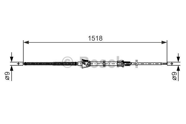 Handbrake cable Bosch 1 987 482 375