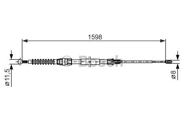 Handbrake cable Bosch 1 987 482 379