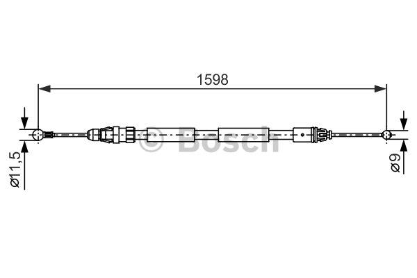 Parking brake cable, right Bosch 1 987 482 388