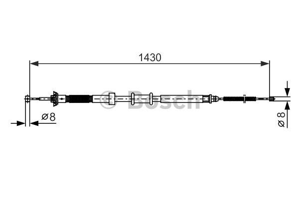 Parking brake cable, right Bosch 1 987 482 389