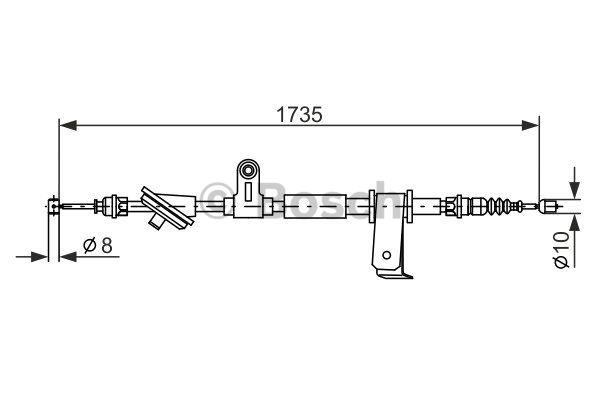 Parking brake cable, right Bosch 1 987 477 112