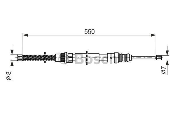 Parking brake cable, right Bosch 1 987 477 147