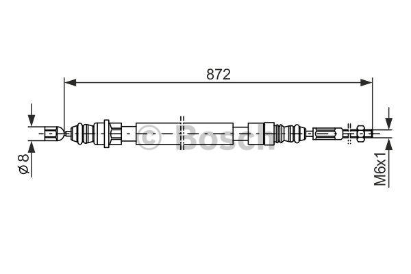 Parking brake cable left Bosch 1 987 477 149