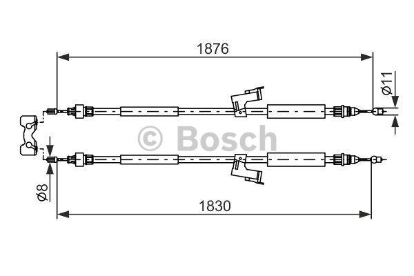 Handbrake cable Bosch 1 987 477 202