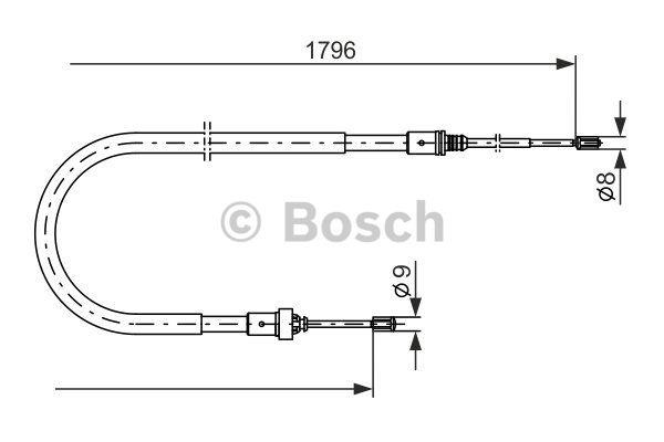 Handbrake cable Bosch 1 987 477 235