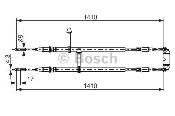 Cable Pull, parking brake Bosch 1 987 477 245