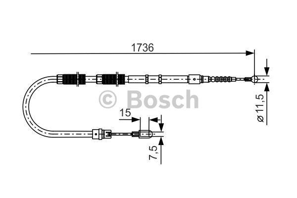 Handbrake cable Bosch 1 987 477 257