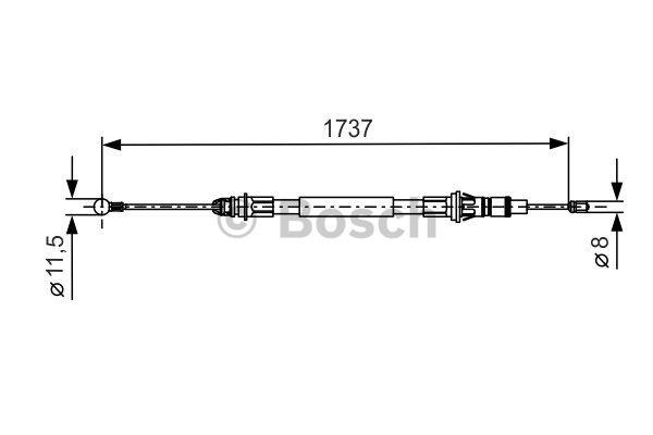 Handbrake cable Bosch 1 987 477 261
