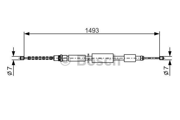 Parking brake cable, right Bosch 1 987 477 323