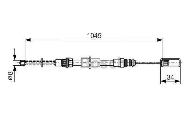 Cable Pull, parking brake Bosch 1 987 477 334