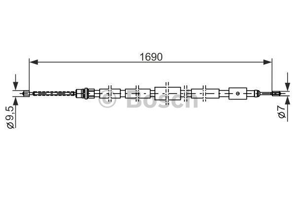 Bosch Parking brake cable left – price