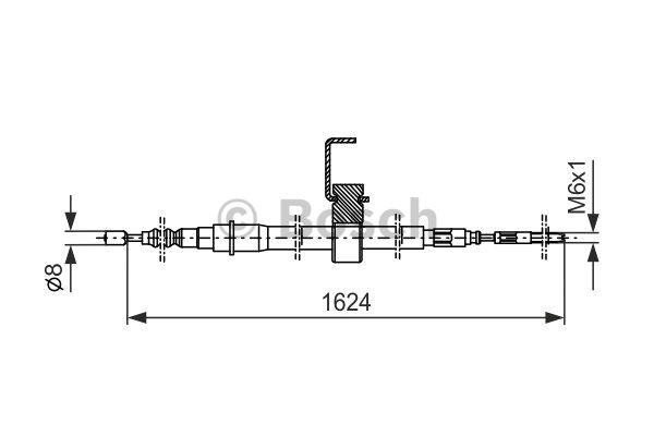 Parking brake cable left Bosch 1 987 477 480