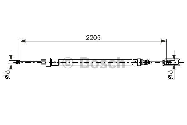 Parking brake cable, right Bosch 1 987 477 524