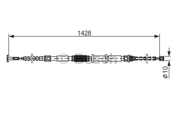 Bosch Parking brake cable left – price 101 PLN