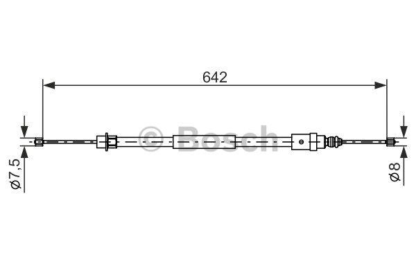 Parking brake cable, right Bosch 1 987 477 573