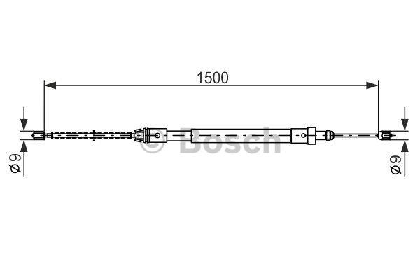 Parking brake cable, right Bosch 1 987 477 581