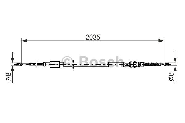 Handbrake cable Bosch 1 987 477 598