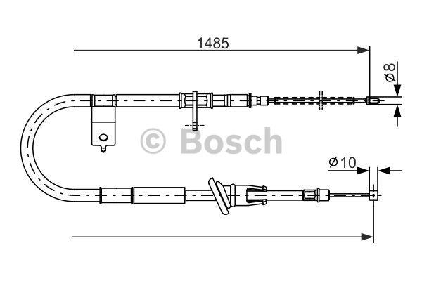 Parking brake cable left Bosch 1 987 477 612