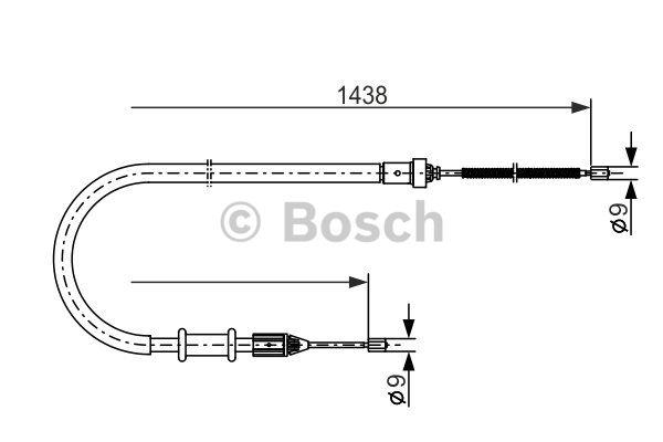 Parking brake cable left Bosch 1 987 477 634