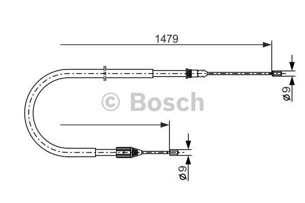 Parking brake cable, right Bosch 1 987 477 647