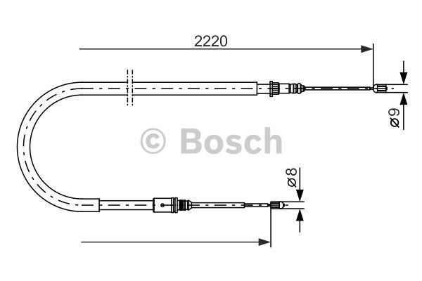 Handbrake cable Bosch 1 987 477 652