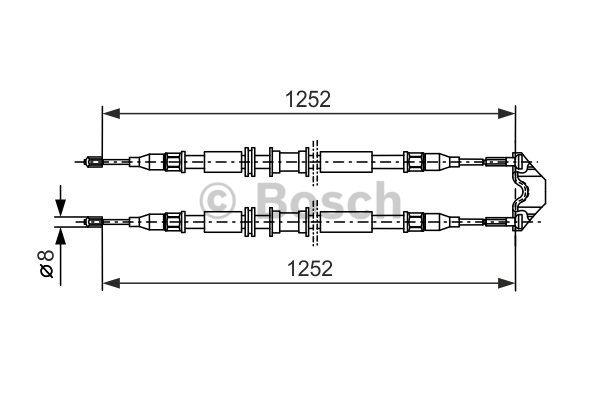 Cable Pull, parking brake Bosch 1 987 477 668