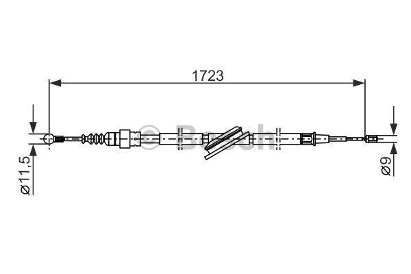 Handbrake cable Bosch 1 987 477 686