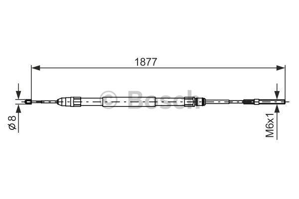 Parking brake cable, right Bosch 1 987 477 694