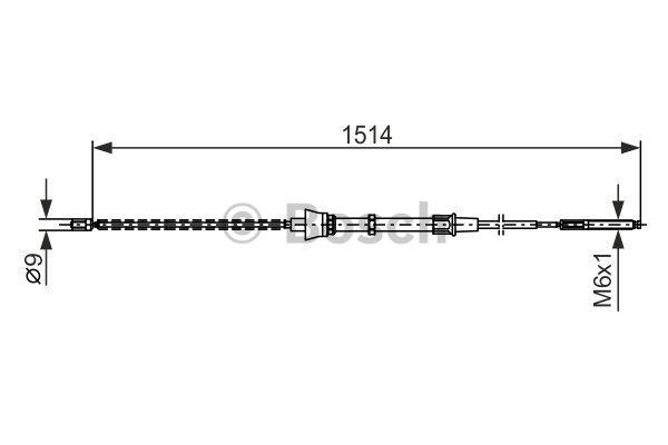 Handbrake cable Bosch 1 987 477 695