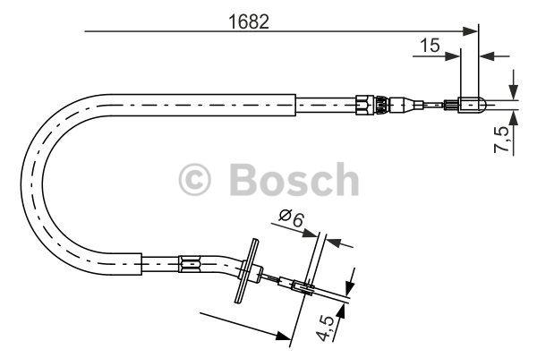 Parking brake cable left Bosch 1 987 477 703