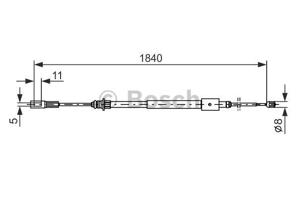 Handbrake cable Bosch 1 987 477 712