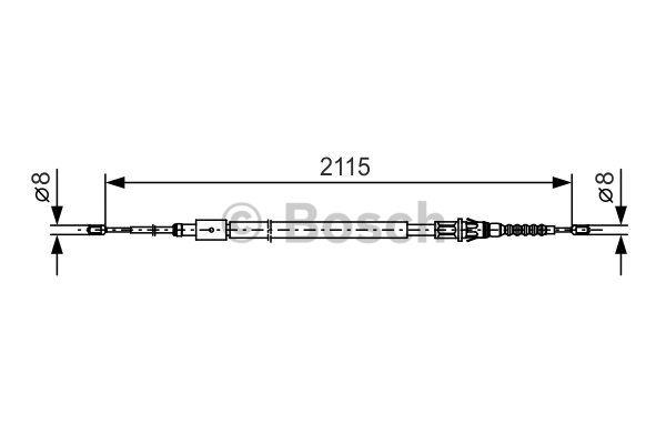 Handbrake cable Bosch 1 987 477 775