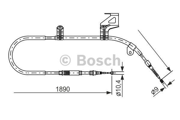 Parking brake cable, right Bosch 1 987 477 804