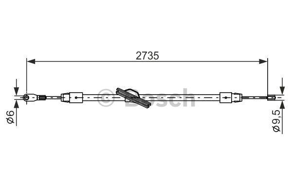 Cable Pull, parking brake Bosch 1 987 477 845