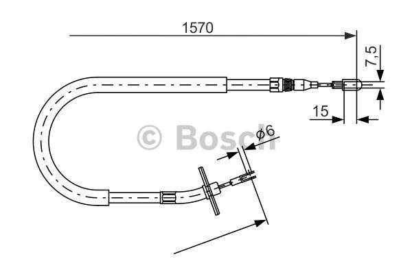 Parking brake cable, right Bosch 1 987 477 861