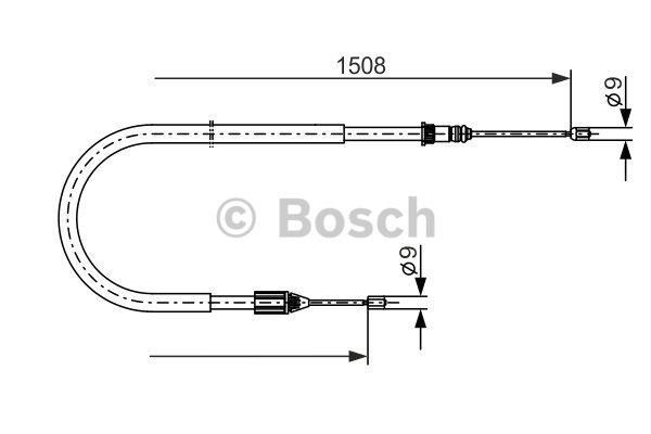 Parking brake cable left Bosch 1 987 477 890
