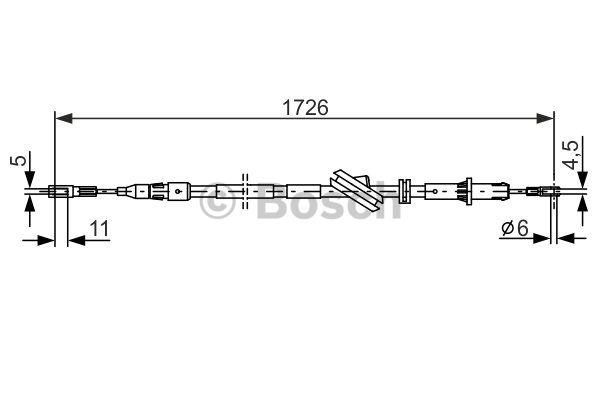 Handbrake cable Bosch 1 987 477 897