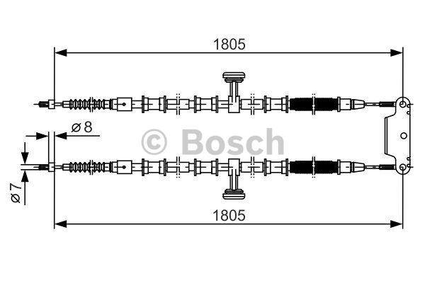 Handbrake cable Bosch 1 987 477 907