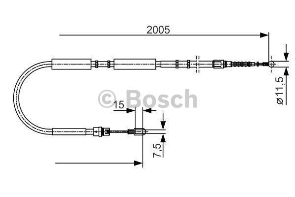 Parking brake cable, right Bosch 1 987 477 923