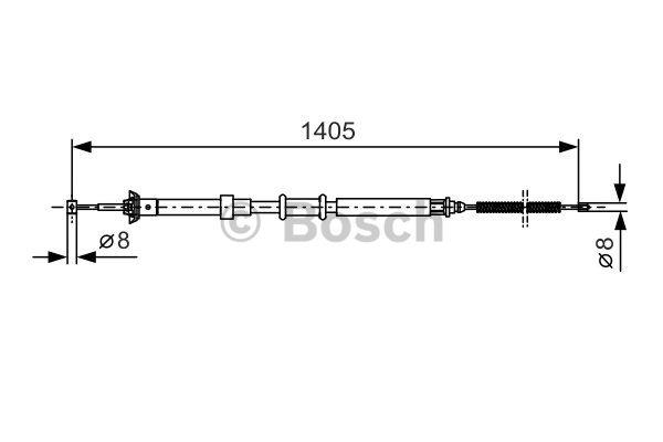 Bosch Parking brake cable left – price 67 PLN