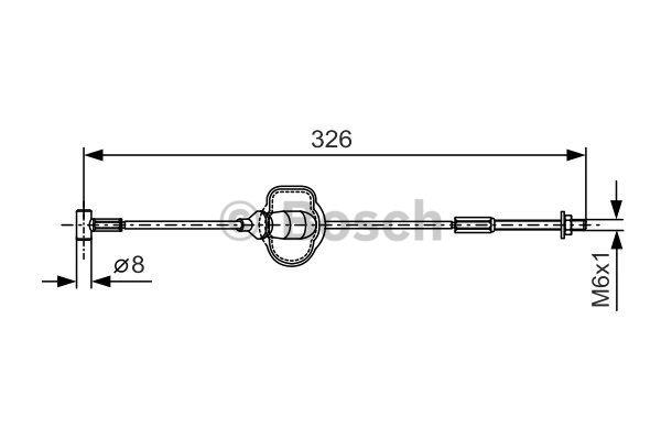 Handbrake cable Bosch 1 987 477 929
