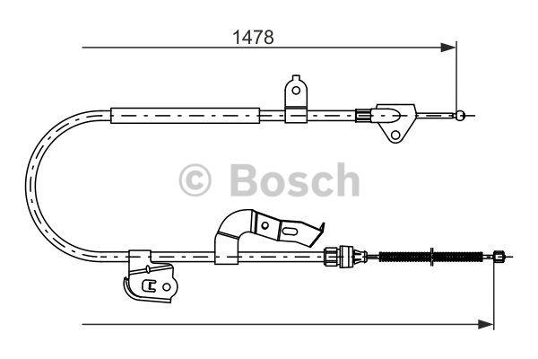 Parking brake cable, right Bosch 1 987 477 951