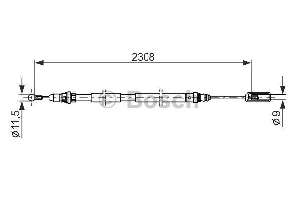 Cable Pull, parking brake Bosch 1 987 477 953