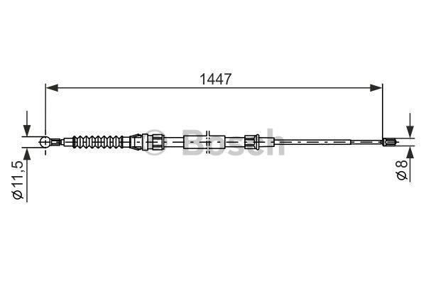 Cable Pull, parking brake Bosch 1 987 477 957