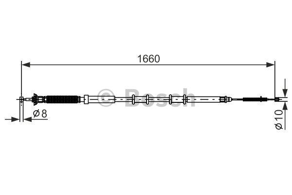 Parking brake cable, right Bosch 1 987 477 973